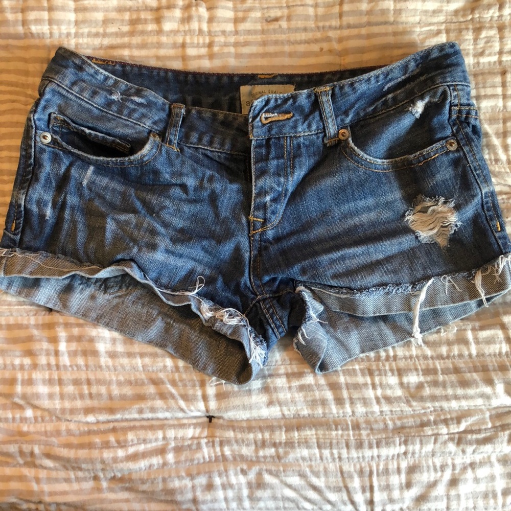 Denim short shorts